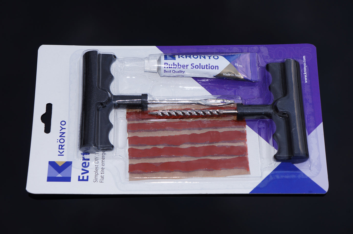 KRONYO UNIVERSAL EMERGENCY TUBELESS TYRE PUNCTURE REPAIR KIT
