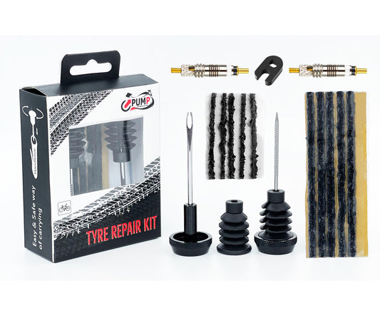 UPUMP BICYCLE TUBELESS TYRE REPAIR KIT "BAR ENDS" WITH 10 PLUG STRIPS (1.5mm & 3mm).